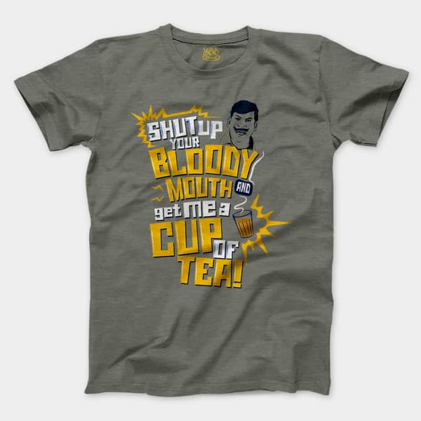 Shut Up Your Bloody Mouth Men/Unisex T-Shirt in Heather Military Green Color