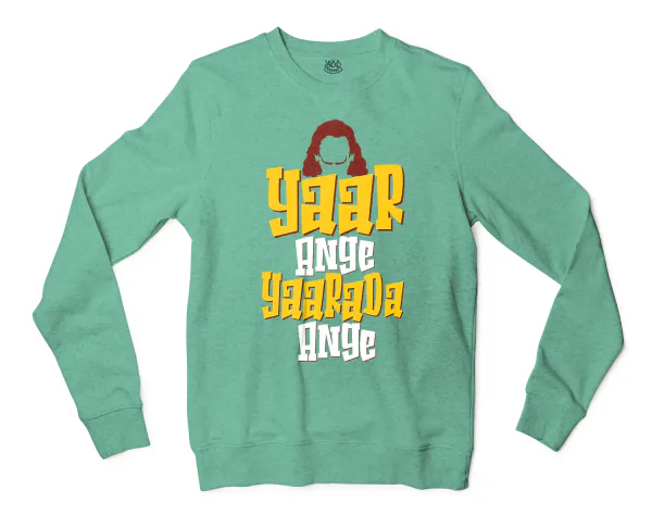 Yaar Ange Yaarada Ange Men/Unisex Long Sleeve Sweatshirt in Heather Sport Dark Green Color