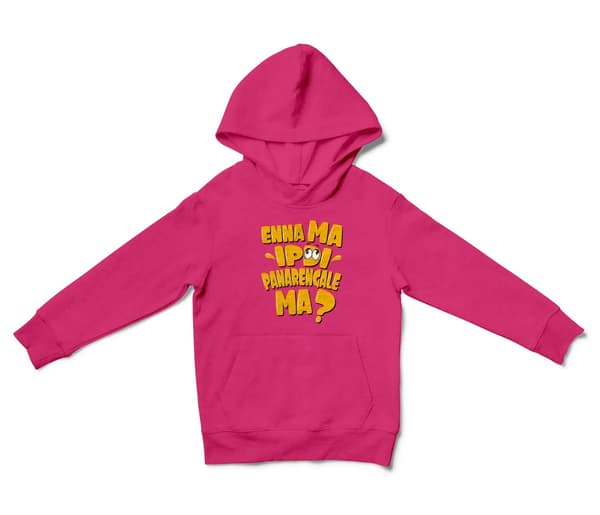 Enna Ma Ipdi Panarengale Ma Unisex Youth Hoodie in Heliconia Color