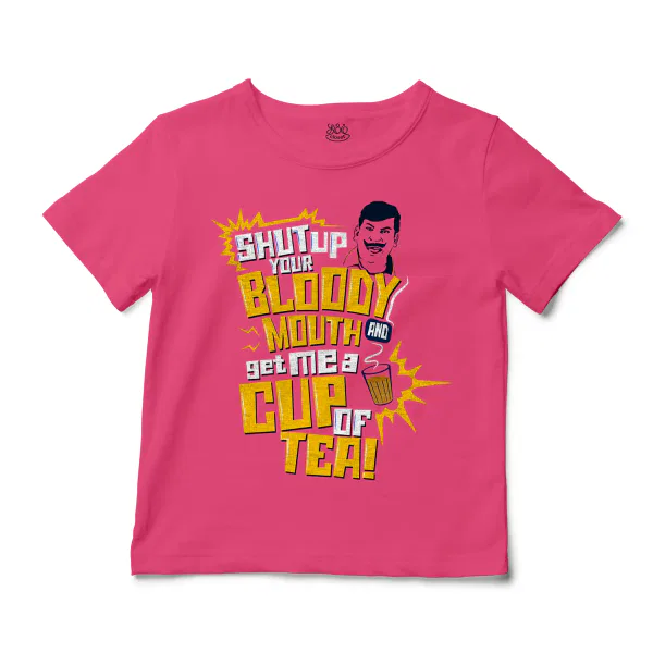Shut Up Your Bloody Mouth Unisex Toddler T-Shirt in Hot Pink Color