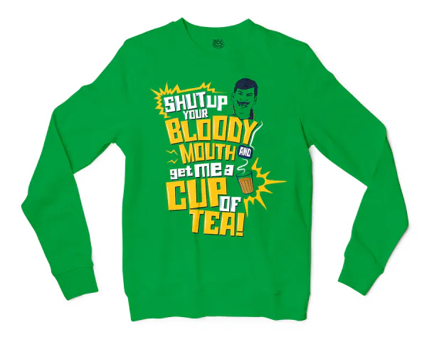 Shut Up Your Bloody Mouth Men/Unisex Long Sleeve T-Shirt in Irish Green Color