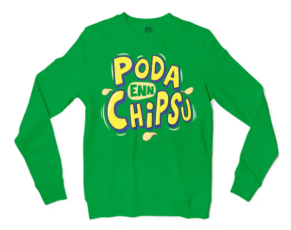 Poda En Chipsu Men/Unisex Long Sleeve Sweatshirt in Irish Green Color
