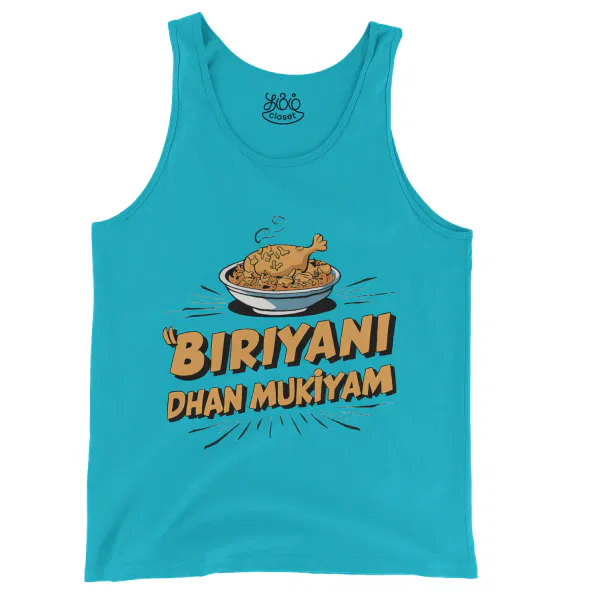 Biriyani Dhan Mukiyam Men/Unisex Tank Top in Lagoon Color