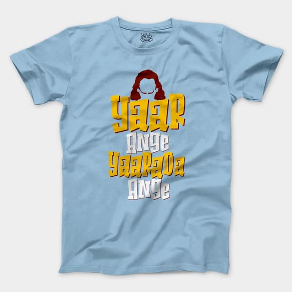 Yaar Ange Yaarada Ange Men/Unisex T-Shirt in Light Blue Color