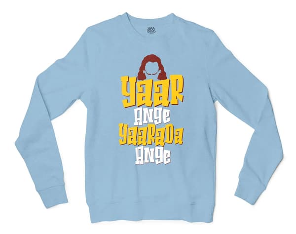 Yaar Ange Yaarada Ange Men/Unisex Long Sleeve Sweatshirt in Light Blue Color