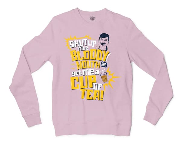 Shut Up Your Bloody Mouth Men/Unisex Long Sleeve T-Shirt in Light Pink Color