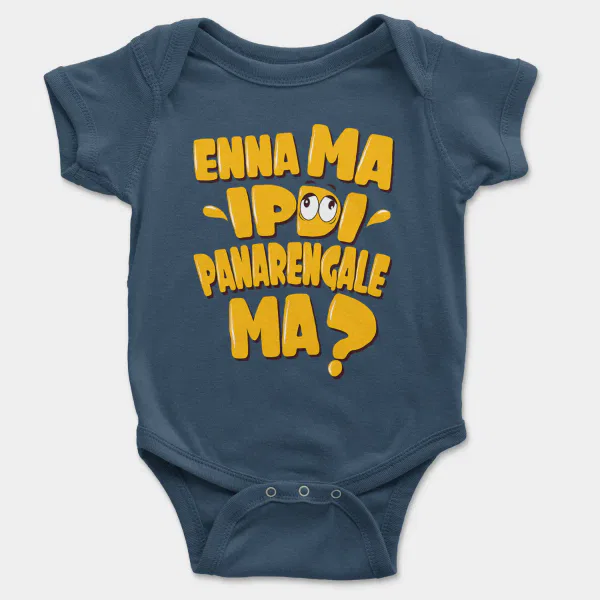Enna Ma Ipdi Panarengale Ma Short Sleeve Baby Onesie in Navy Color