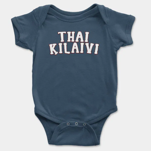 Thai Kilaivi Short Sleeve Baby Onesie in Navy Color