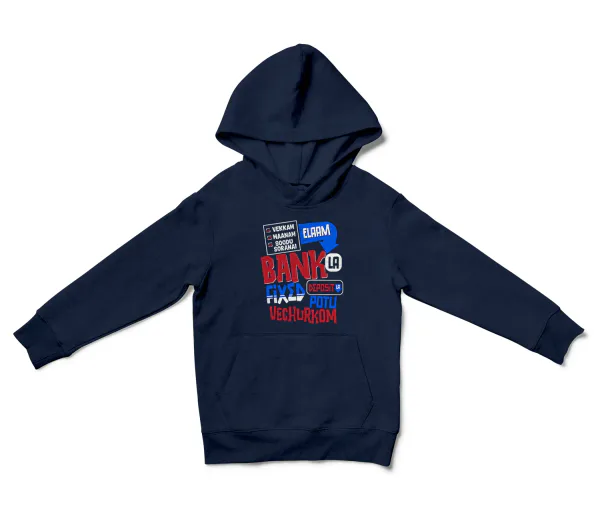 Vekkam Maanam Soodu Soranai Laam Bank La Fixed Deposit La Potu Vechurkom Unisex Youth Hoodie in Navy Color