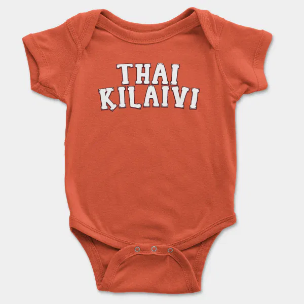 Thai Kilaivi Short Sleeve Baby Onesie in Orange Color