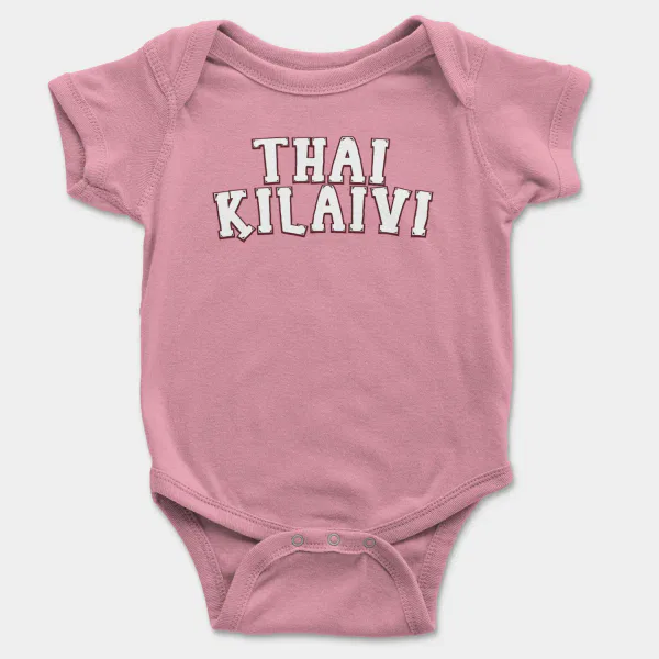 Thai Kilaivi Short Sleeve Baby Onesie in Pink Color