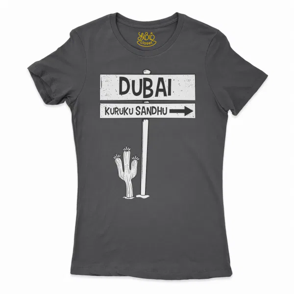 Dubai Kuruku Sandhu Women's T-Shirt in Solid Black Color