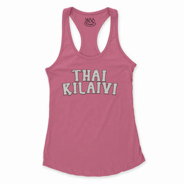 Thai Kilaivi Women's Racerback Tank in Solid Hot Pink Color