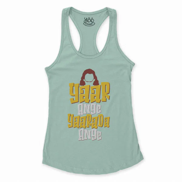 Yaar Ange Yaarada Ange Women's Racerback Tank in Solid Mint Color