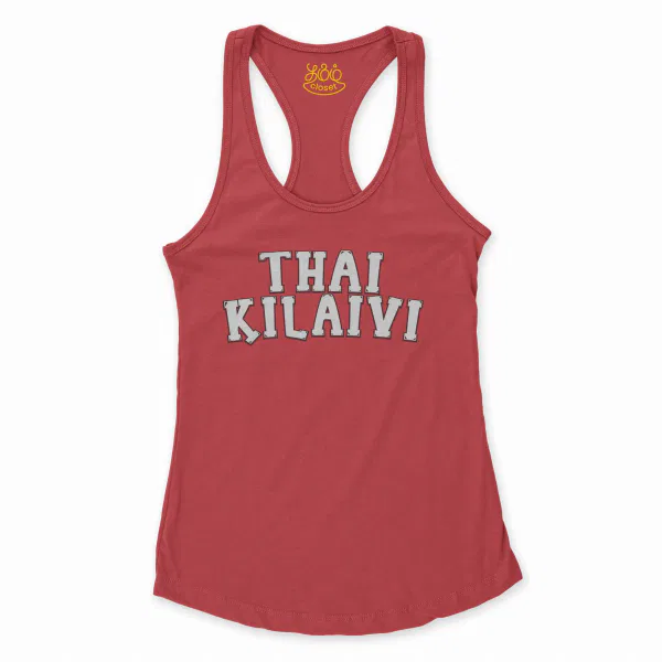 Thai Kilaivi Women's Racerback Tank in Solid Red Color