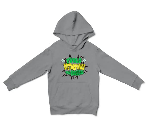 Evalo Distarpance You Raascal Unisex Youth Hoodie in Sport Grey Color