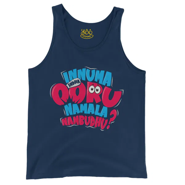 Innuma Indha Ooru Namala Nambudhu Men/Unisex Tank Top in True Navy Color