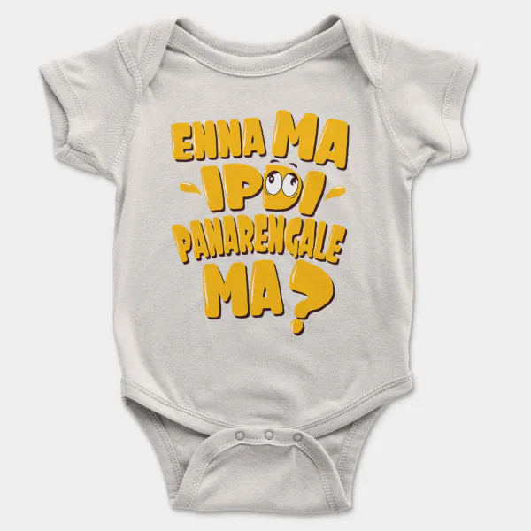 Enna Ma Ipdi Panarengale Ma Short Sleeve Baby Onesie in White Color