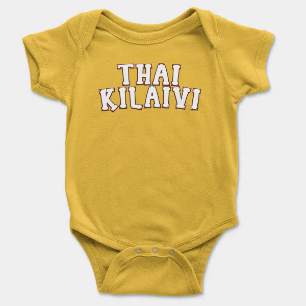 Thai Kilaivi Short Sleeve Baby Onesie in Yellow Color