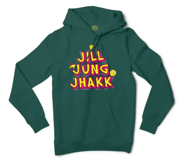 Jill Jung Jhakk Men/Unisex Hoodie in Alpine Green Color