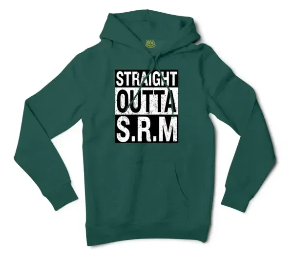 Straight Outta Srm University Men/Unisex Hoodie in Alpine Green Color