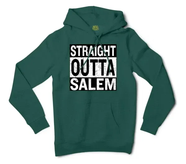 Straight Outta Salem Men/Unisex Hoodie in Alpine Green Color