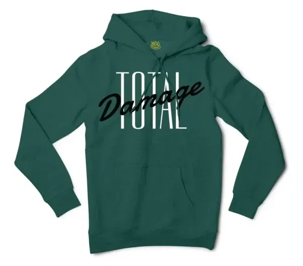 Total Damage Men/Unisex Hoodie in Alpine Green Color