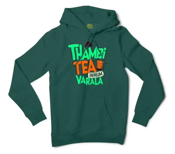 Thambi Tea Innum Varala Men/Unisex Hoodie in Alpine Green Color