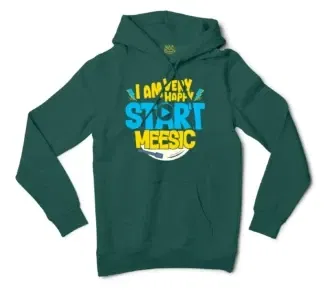 I Am Very Happy… Start Meesic Men/Unisex Hoodie in Alpine Green Color