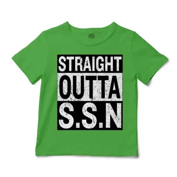 Straight Outta Ssn University Unisex Toddler T-Shirt in Apple Color