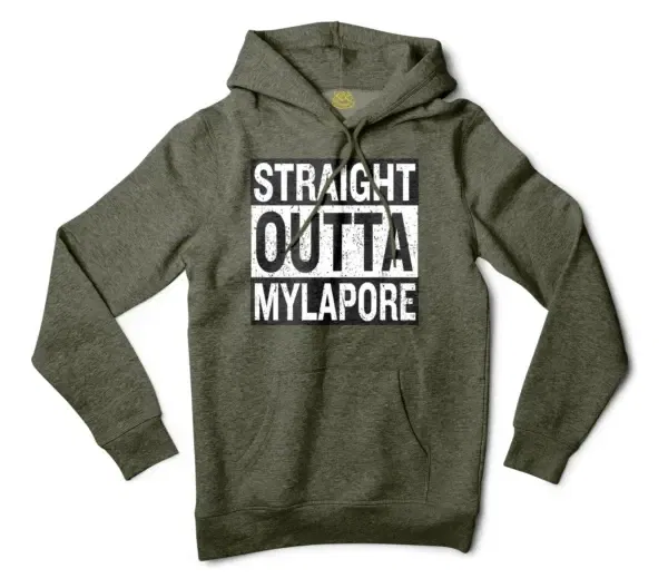 Straight Outta Mylapore Men/Unisex Hoodie in Army Heather Color