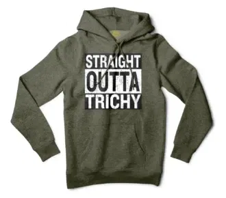 Straight Outta Trichy Men/Unisex Hoodie in Army Heather Color