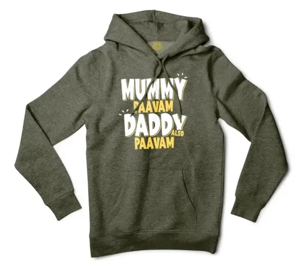 Mummy Paavam, Daddy Also Paavam Men/Unisex Hoodie in Army Heather Color