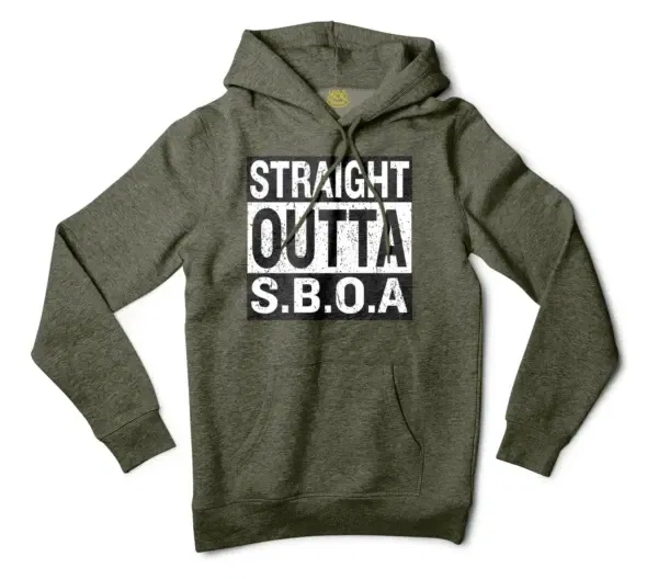 Straight Outta Sboa Men/Unisex Hoodie in Army Heather Color