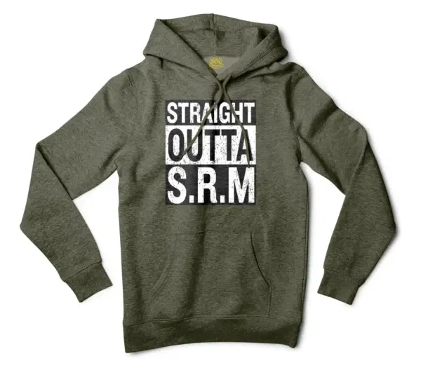 Straight Outta Srm University Men/Unisex Hoodie in Army Heather Color