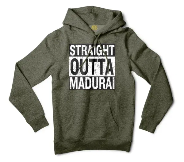 Straight Outta Madurai Men/Unisex Hoodie in Army Heather Color