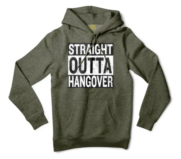 Straight Outta Hangover Men/Unisex Hoodie in Army Heather Color