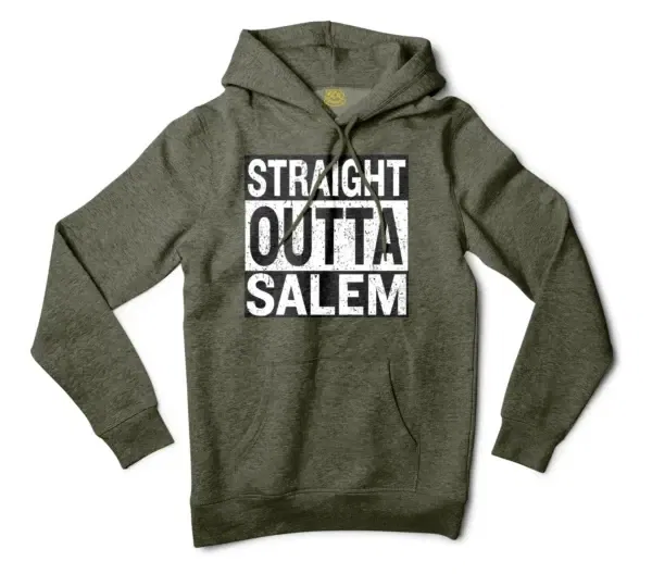 Straight Outta Salem Men/Unisex Hoodie in Army Heather Color