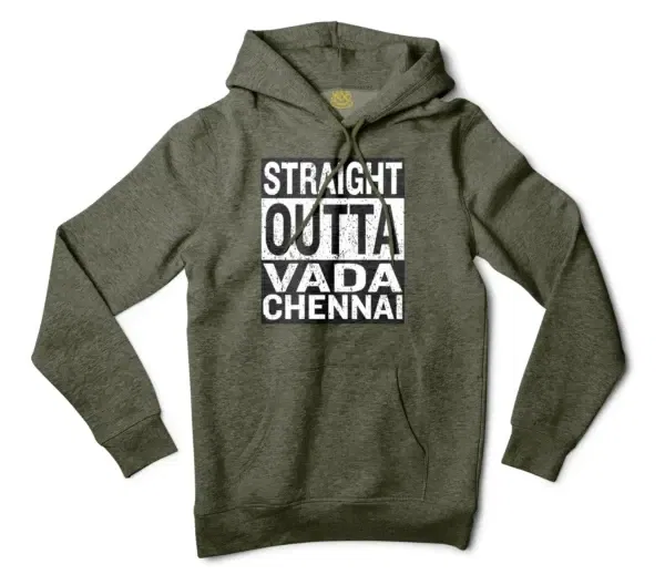 Straight Outta Vada Chennai Men/Unisex Hoodie in Army Heather Color