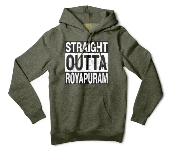 Straight Outta Royapuram Men/Unisex Hoodie in Army Heather Color