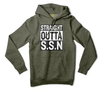 Straight Outta Ssn University Men/Unisex Hoodie in Army Heather Color