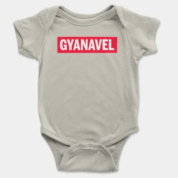 Gyanavel Short Sleeve Baby Onesie in Ash Color