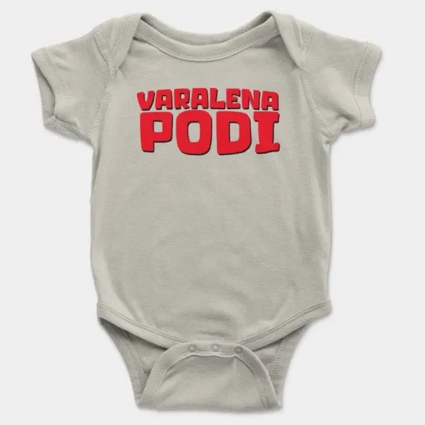 Varalena Podi Short Sleeve Baby Onesie in Ash Color