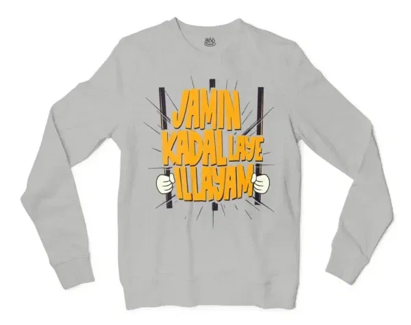 Jamin, Kadal Laye Illayam Men/Unisex Long Sleeve Sweatshirt in Ash Color