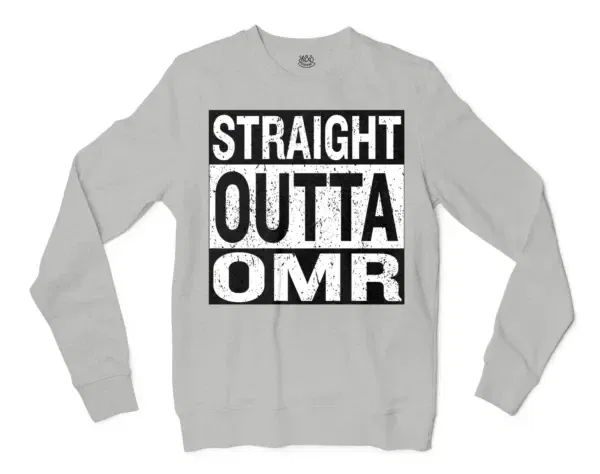 Straight Outta Omr Men/Unisex Long Sleeve T-Shirt in Ash Color