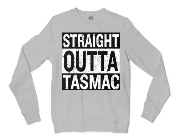 Straight Outta Tasmac Men/Unisex Long Sleeve T-Shirt in Ash Color