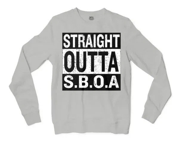 Straight Outta Sboa Men/Unisex Long Sleeve T-Shirt in Ash Color