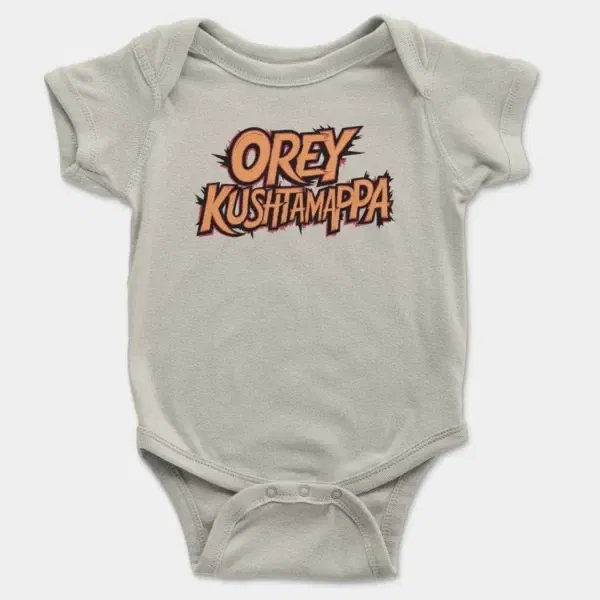 Ore Kushtamappa Short Sleeve Baby Onesie in Ash Color