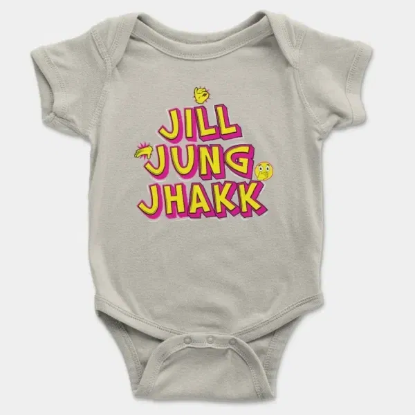 Jill Jung Jhakk Short Sleeve Baby Onesie in Ash Color