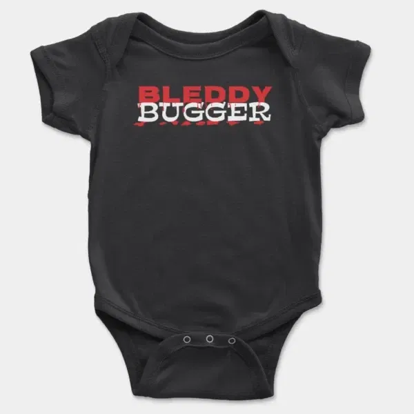 Bleddy Bugger Short Sleeve Baby Onesie in Black Color